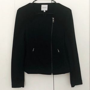 Catherine Malandrino Runway Style Asymmetrical Black Ponte Motorcycle Jacket